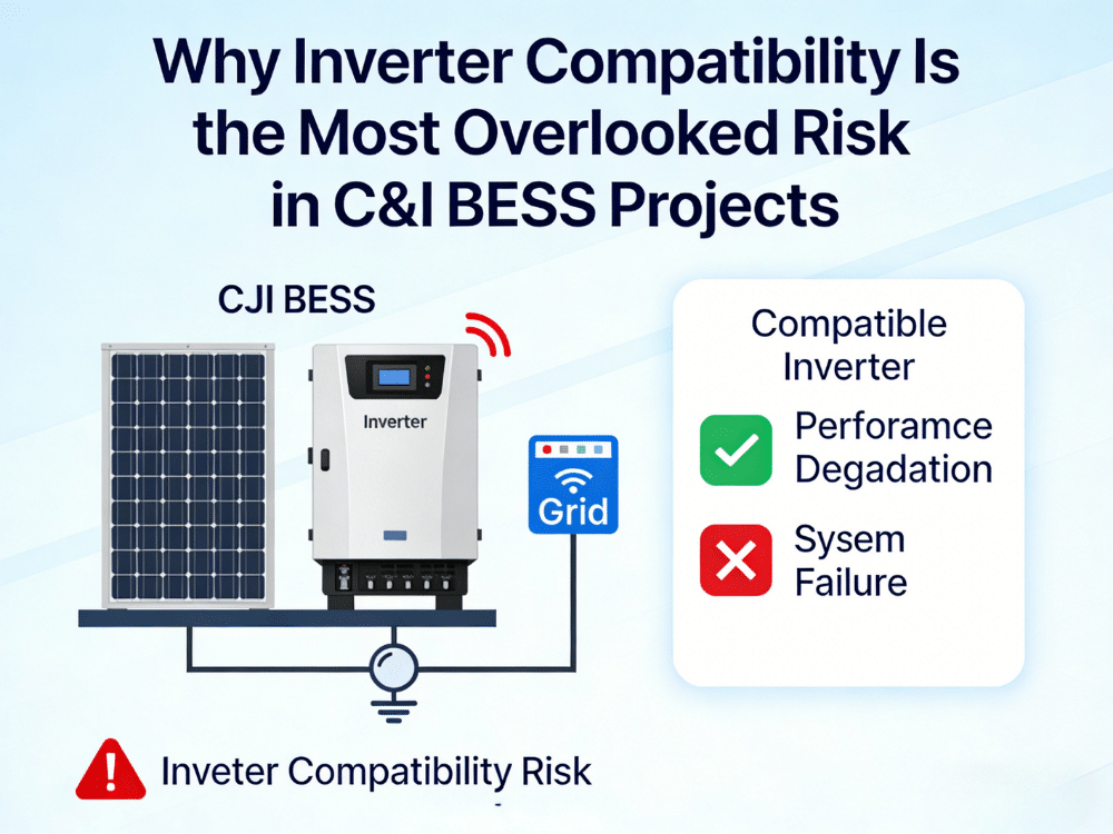C&I BESS inverter compatibility risk showing RakourHV 80-250kWh systems, protocol alignment, and potential performance issues