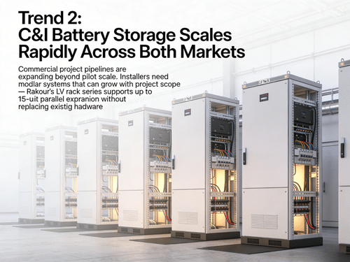 Commercial battery storage rack system installed for C&I applications in Central Eastern Europe