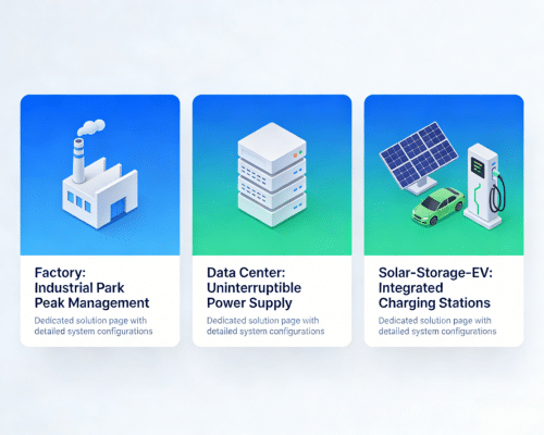 Commercial solar plus battery storage system storing excess renewable energy for later use to reduce grid dependence and emissions