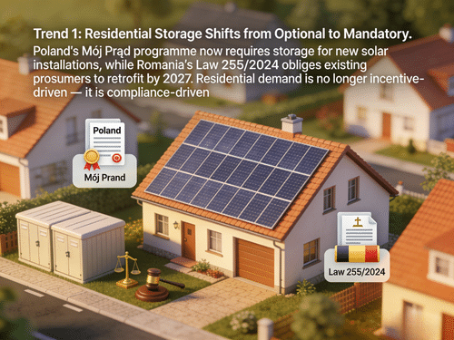 Residential solar battery storage installation in Poland under Mój Prąd 6.0 subsidy programme