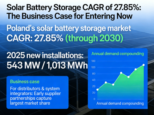 Poland solar battery storage market growth with 27.85 percent CAGR showing rising installations and expanding demand for energy storage solutions