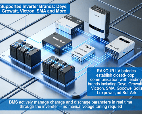RAKOUR LV battery compatible with Deye Growatt Victron SMA Goodwe inverter brands